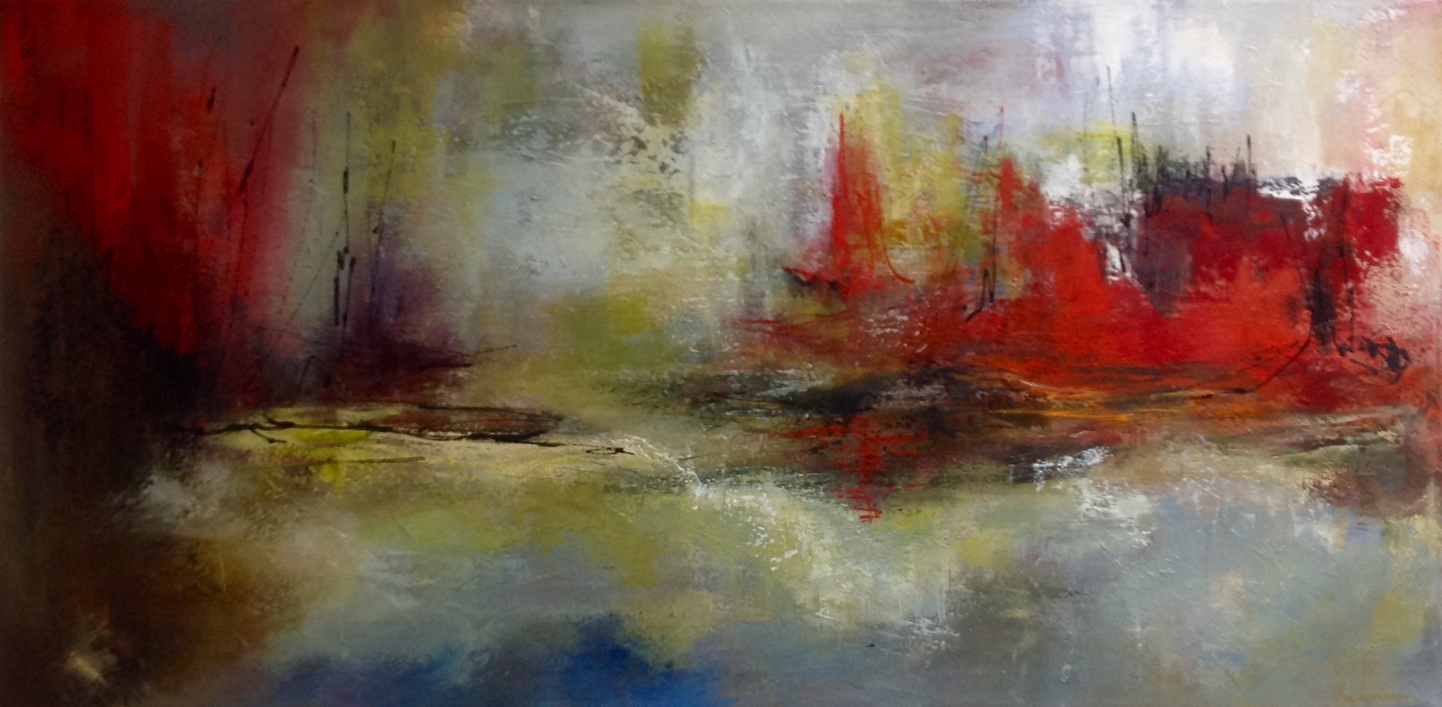 Marais salants - Acrylique 18 x 36 po