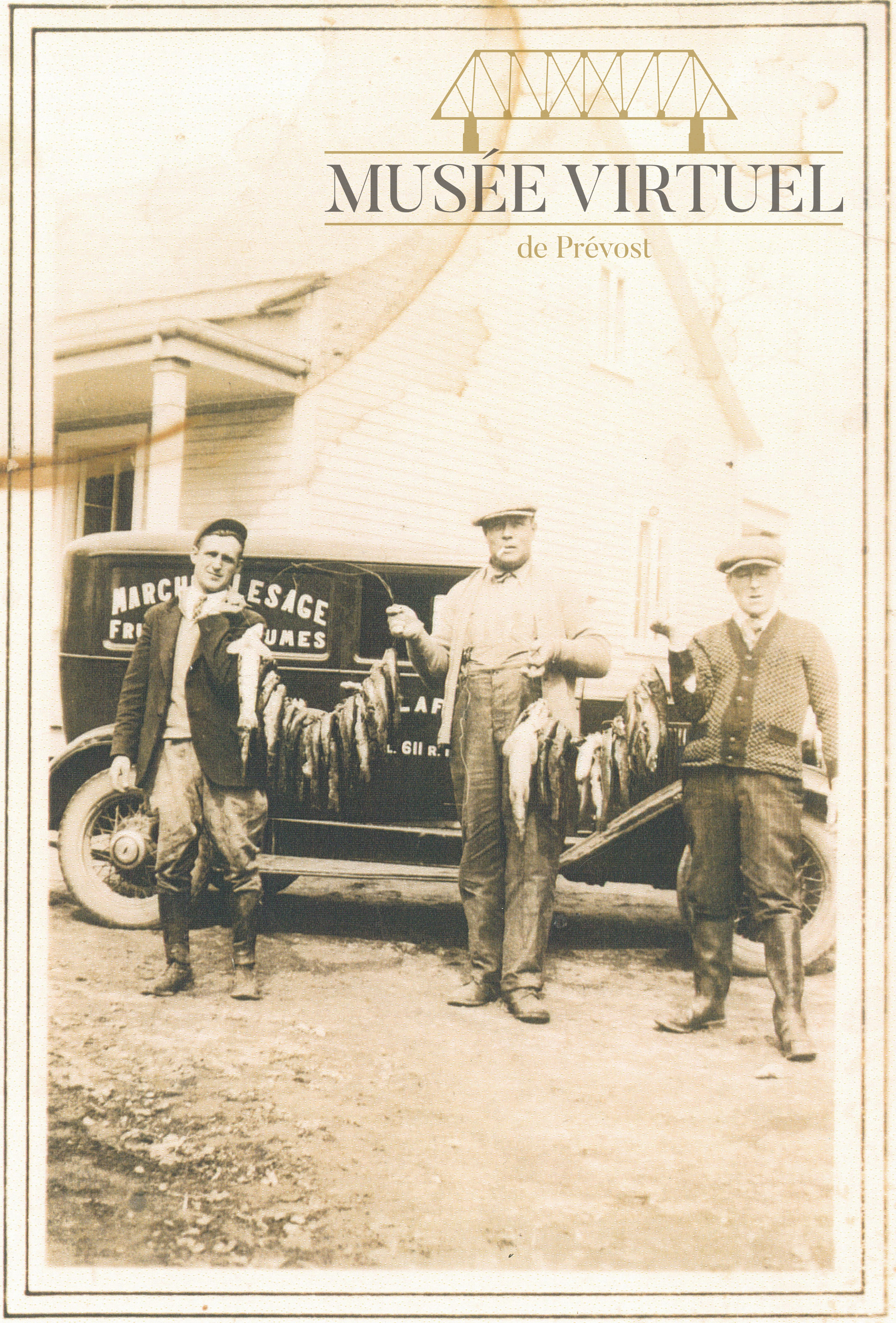 5. Monsieur Lafond, Euclide Lesage et Léopold Lesage, au milieu des années '30 au retour d'une sortie de pêche - Collection de la famille Lesage