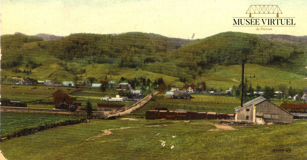 Shawbridge vers 1910, vu de la Côte à Beaulieu qui deviendra une pente de ski environ 20 ans plus tard