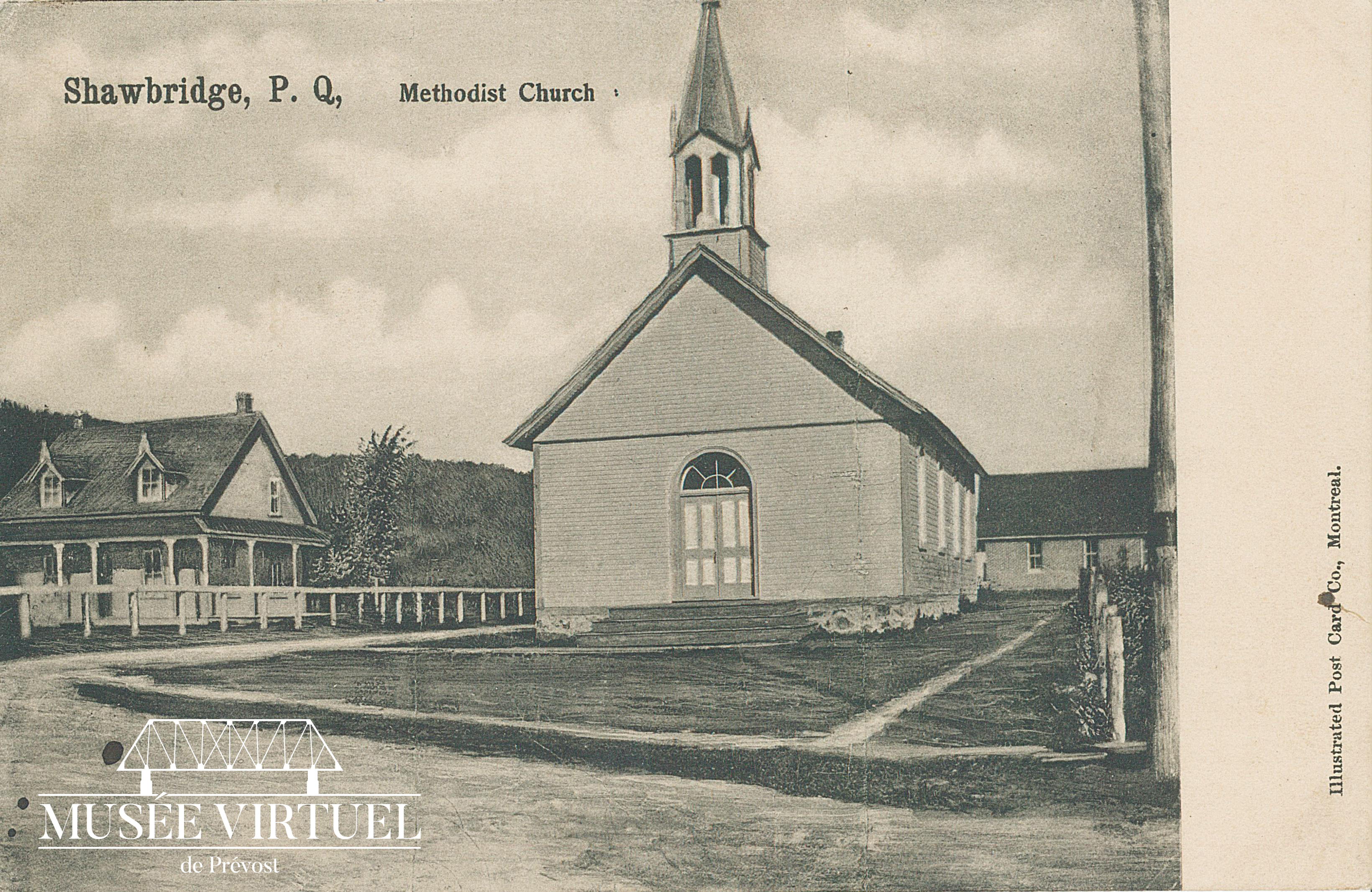 1. Église Unie de Shawbridge vers 1905 - Collection de Sheldon Segal - © Illustrated Post Card Co.