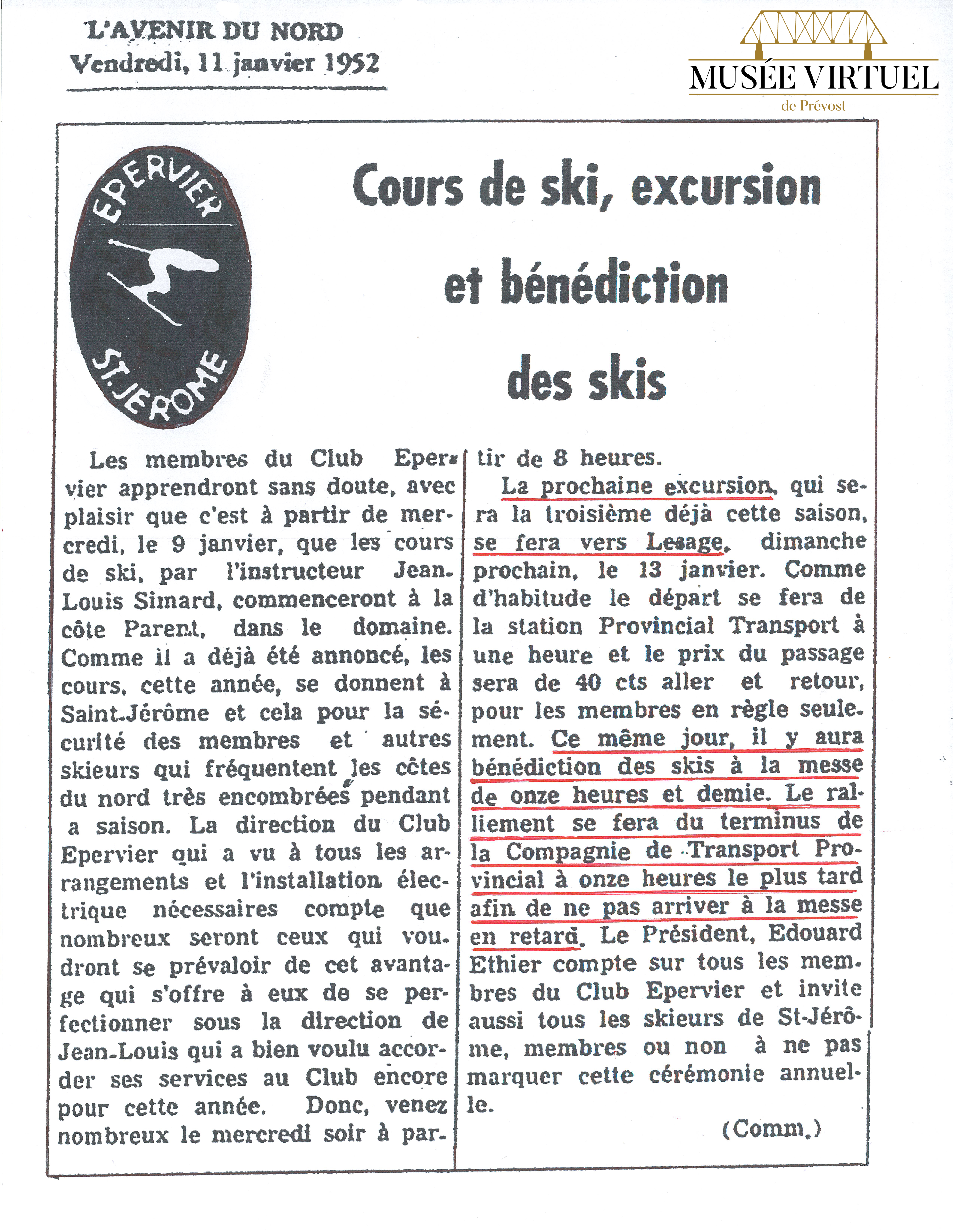34. L'Avenir du Nord - 11-01-1952