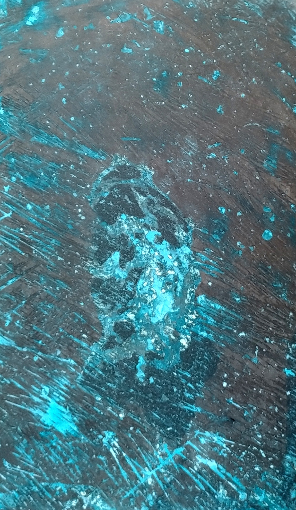 Terre d’ombre naturelle-Bleu Delft - Scagliola 24.5 x 14.5 cm