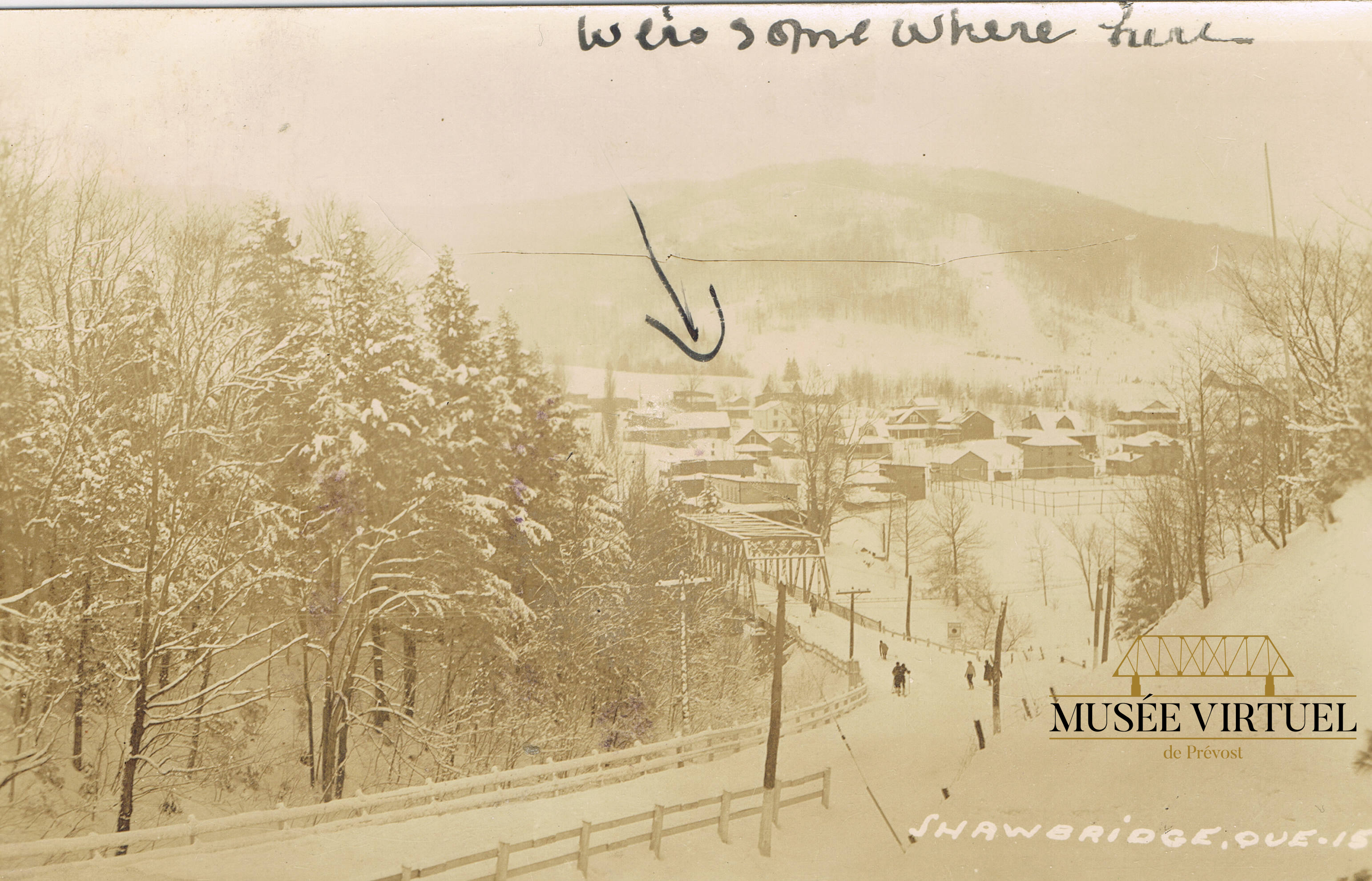 1. Vue du Vieux-Shawbridge vers le Vieux-Prévost et vers le Bridge House - Collection de Guy Thibault - © Ludger Charpentier